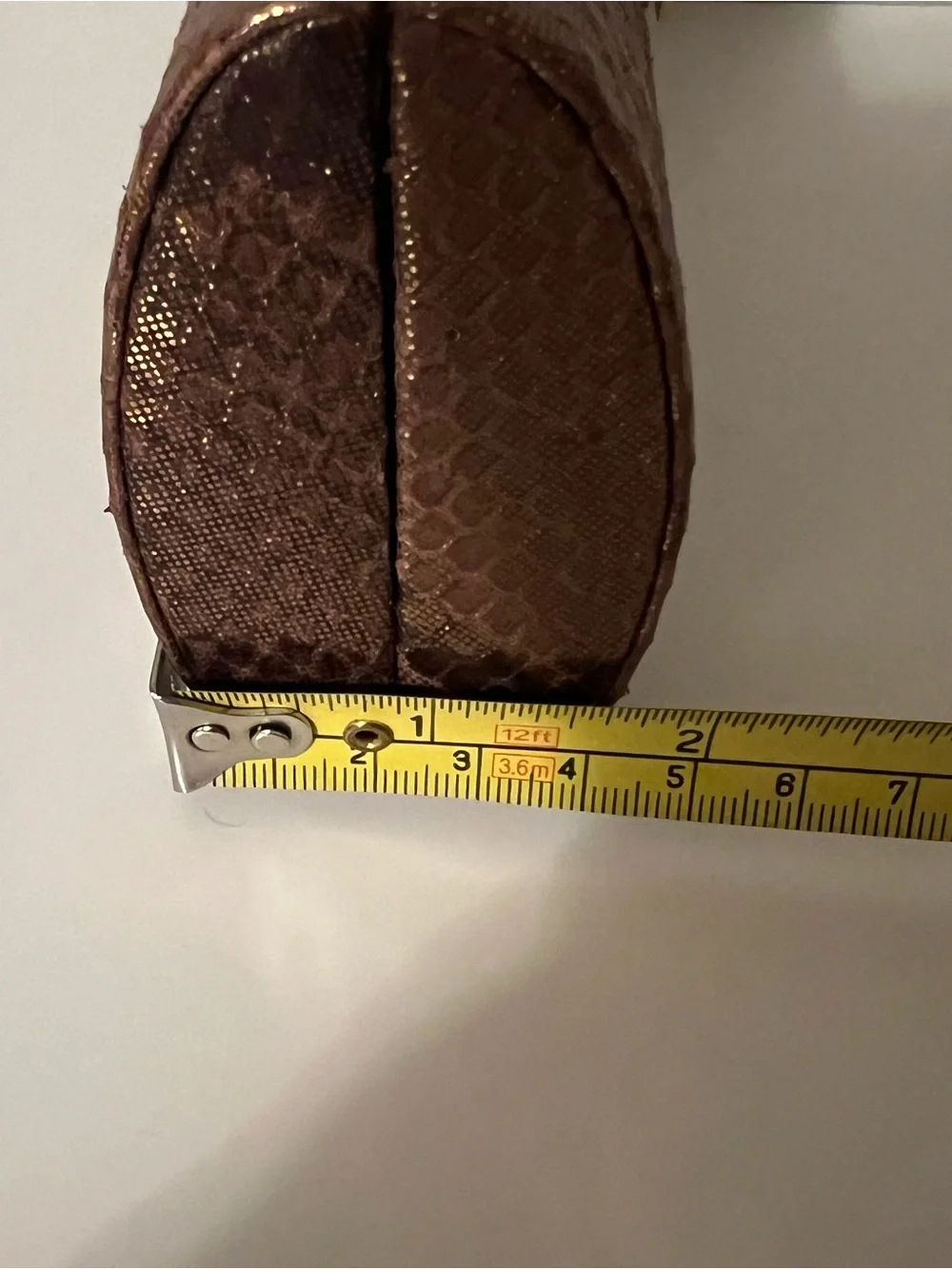 Banana Republic Brown Snakeskin-Textured Clutch with Gold Hardware